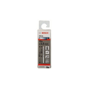 Mũi khoan sắt HSS-G 2.5mm (hộp 10 mũi) Bosch 2608595053