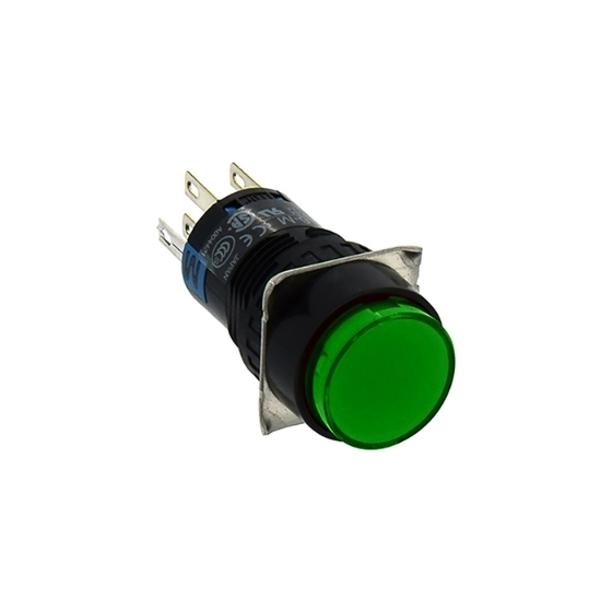 Đèn báo tròn màu xanh lá 16mm 24V IDEC AL6M-P4GC